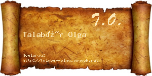 Talabér Olga névjegykártya